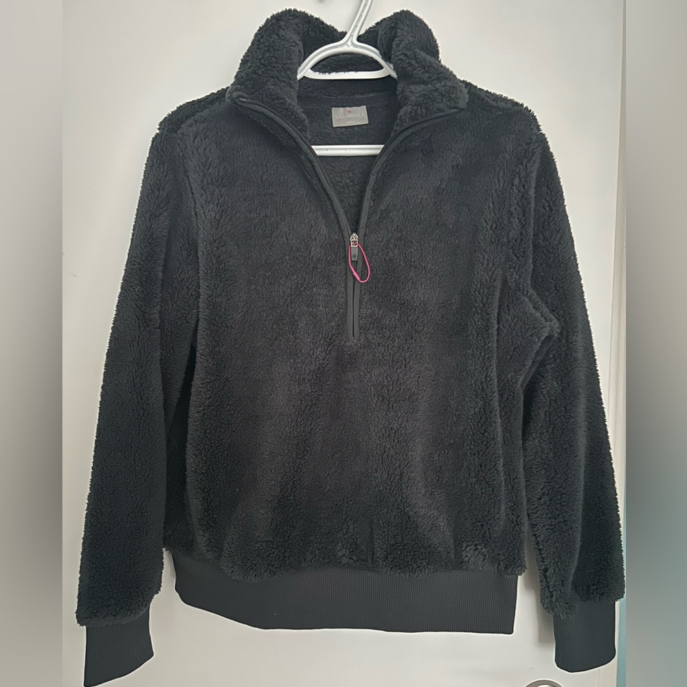 Women's Shambala Grey Fleece Half Zip-Up Top